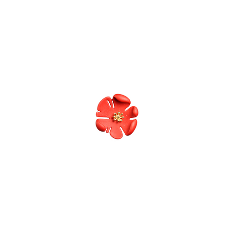 "Red Flower" Mono Earring
