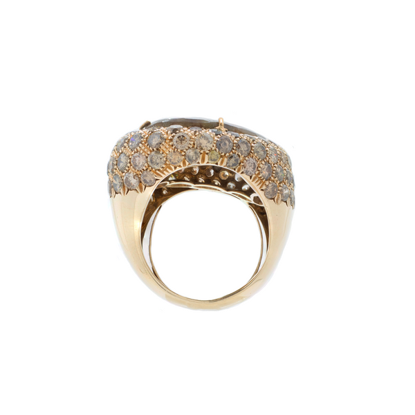 "Zaff Sapphire and Diamond 18k Yellow Gold" Ring