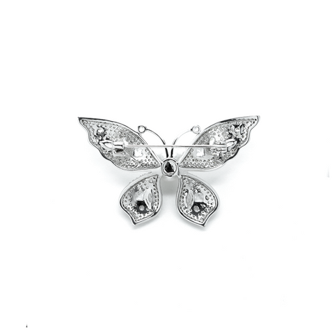 "White Crystal Butterfly" Brooch