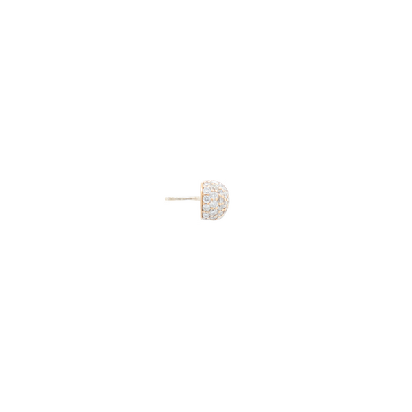 "18k Rose Gold with White Diamonds Cylinder Shape Piercing" Stud