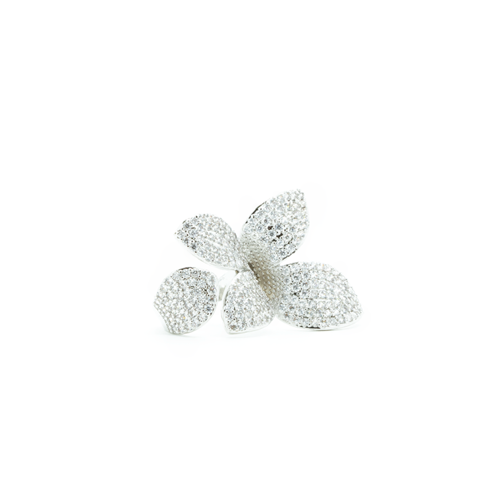 "White Crystal Butterfly" Ring