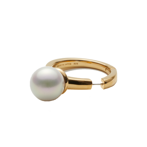 "PEARL RING" LARGE MONO EARRING