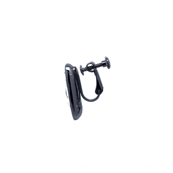 "Buckles Black Rhodium Clip" Mono Earring