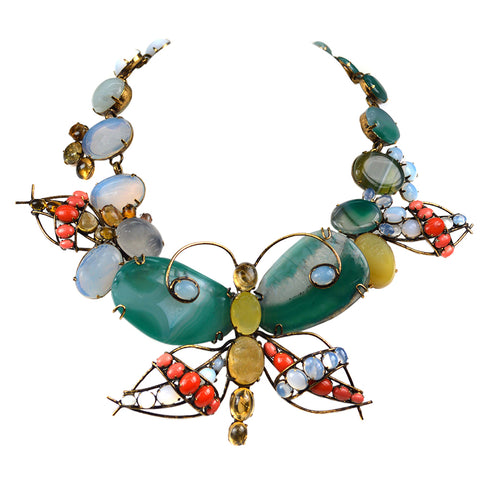 "Choker with Detachable Butterfly Pin" Necklace