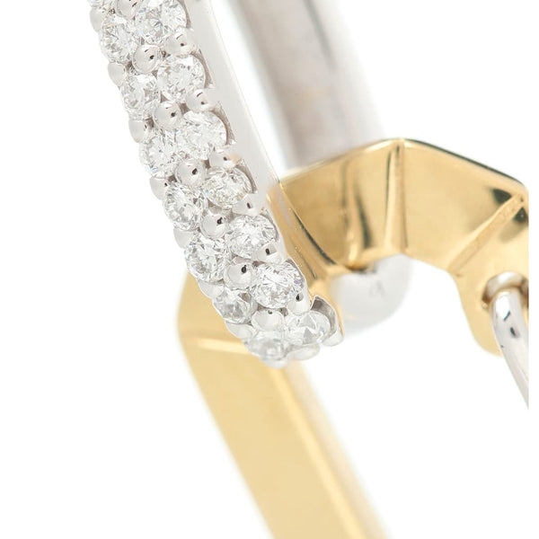 "CHIARA" SMALL YELLOW & WHITE GOLD MONO EARRING WITH DIAMONDS