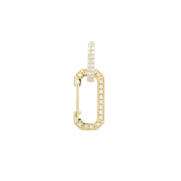 "CHIARA" SMALL FULL DIAMOND PAVÉ & YELLOW GOLD MONO EARRING