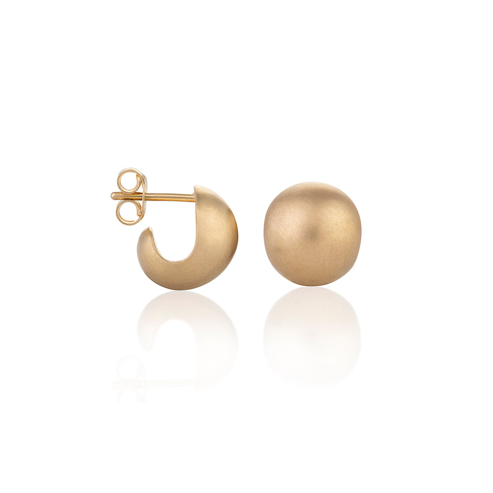 "Cocoon Pure Round Small" 18k Yellow Gold Earrings