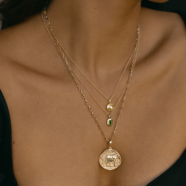 "PETITE" EMERALD STAIRCASE NECKLACE