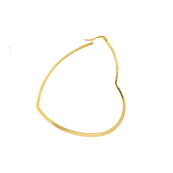 "Single Large Heart Hoop" Mono Earring