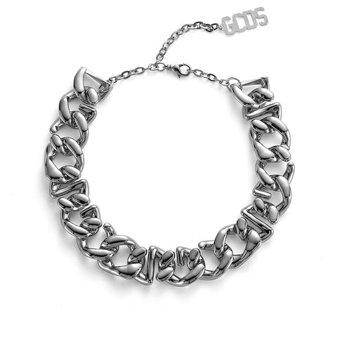 GCDS Chain Logo Silver Choker