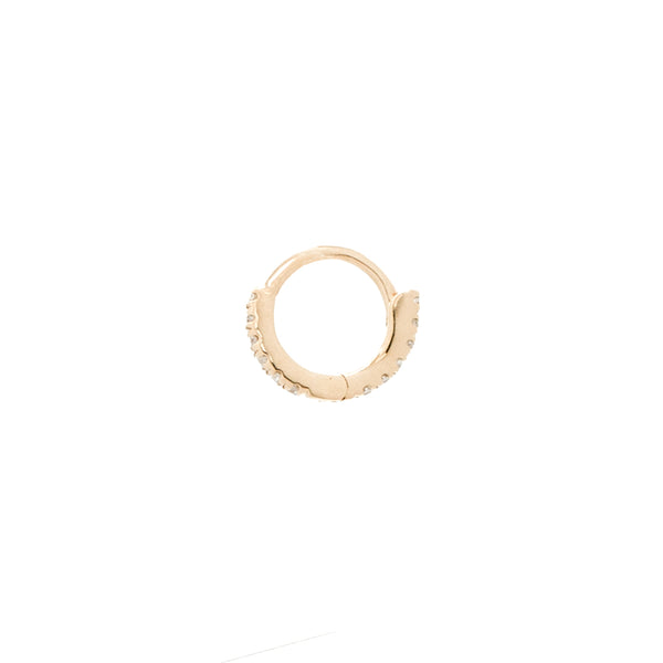 "Rose Gold Diamond Pave Piercing" Mono Earring