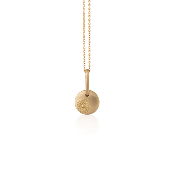 "Glory Embossed Mini" 18k Yellow Gold Necklace