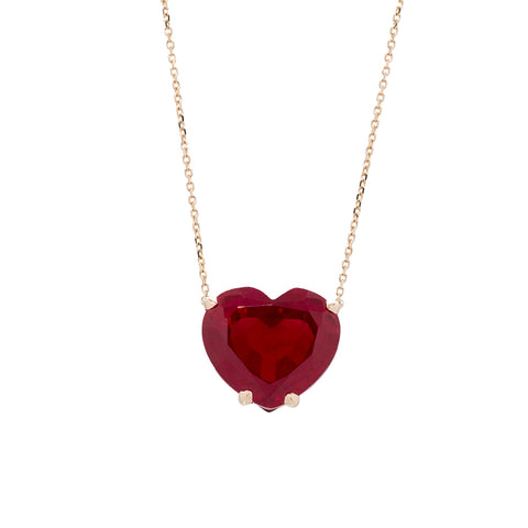 "HEART" ROSE GOLD & RUBY NECKLACE