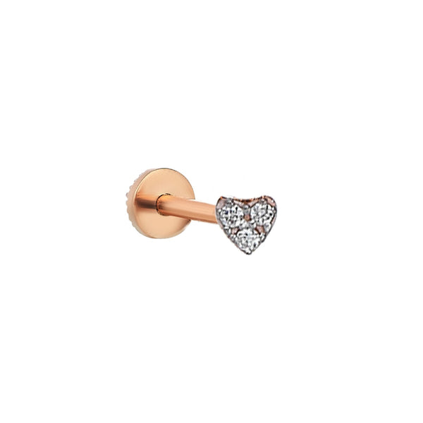 "LOVE MINI HEART DIAMOND & ROSE GOLD" EAR PIERCING