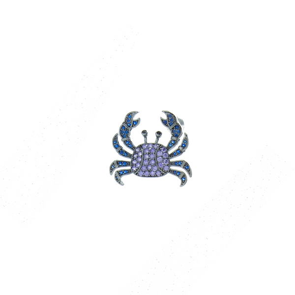 "Purple & Blue Crab" Earrings