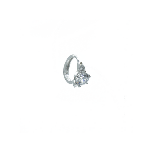"Large Crystal Mini Hoop" Mono Earring