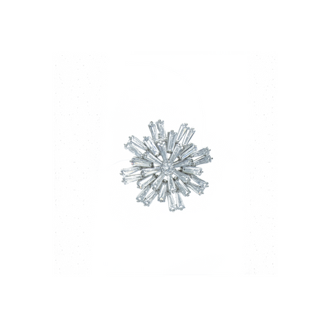 "Medium Snowflake Crystal Stud" Mono Earring