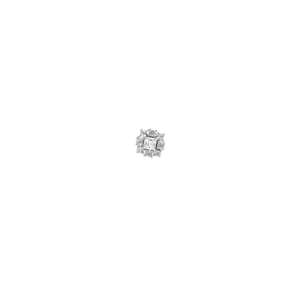"White Crystal" Stud Mono Earring