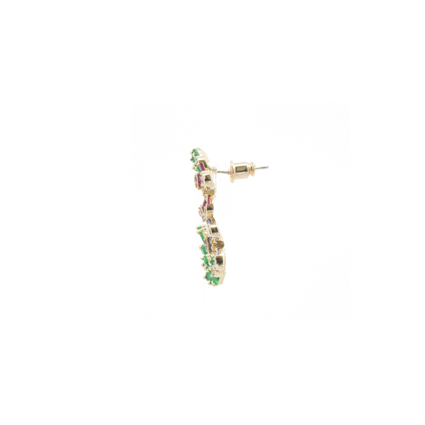 "Multicolour Flower Crystal" Mono Earring