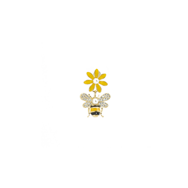 "Yellow Flower Bubble Bee" Earrings