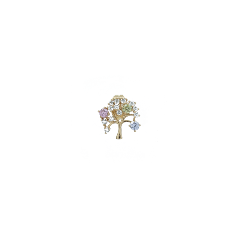 "Multicolour Tree Stud" Mono Earring