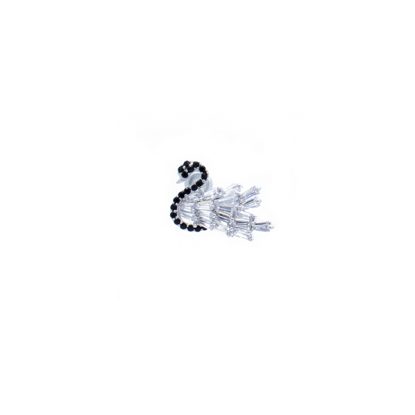 "Black Crystal Swan" Earrings