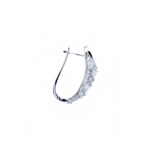 "Medium Crystal Hoop" Mono Earring