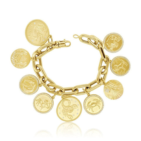 "Zodiac Charm Yellow Gold" Bracelet