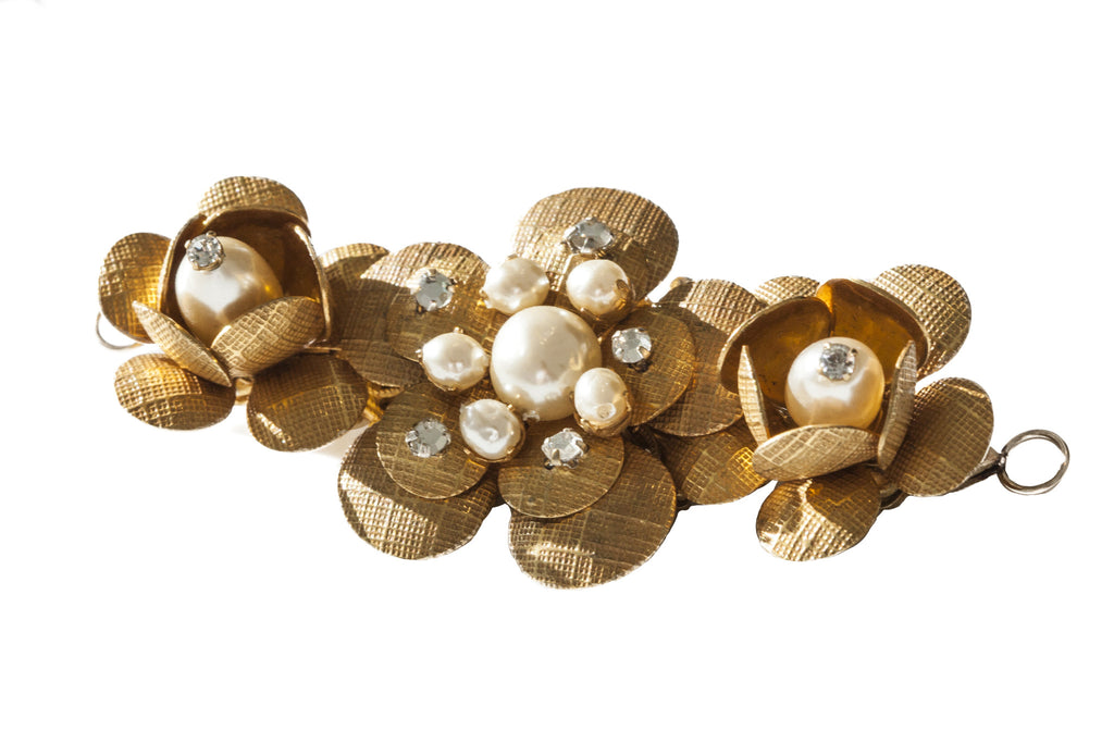 "Gold Pearl" Flower Brooch - ARCHIVES