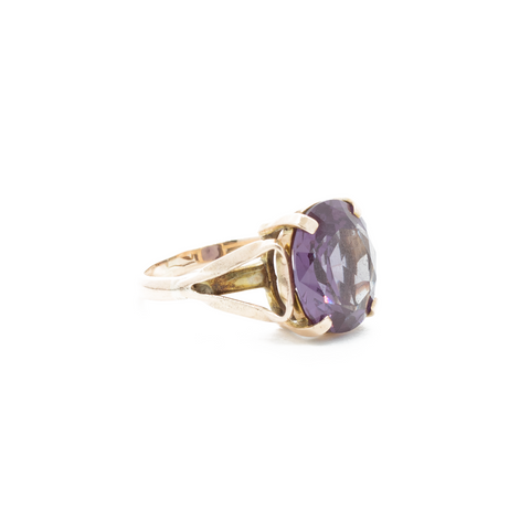 "Yellow Gold Flame Fusion Sapphire" Ring