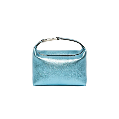 "Moon bag Laminated" Leather Turquoise Bag