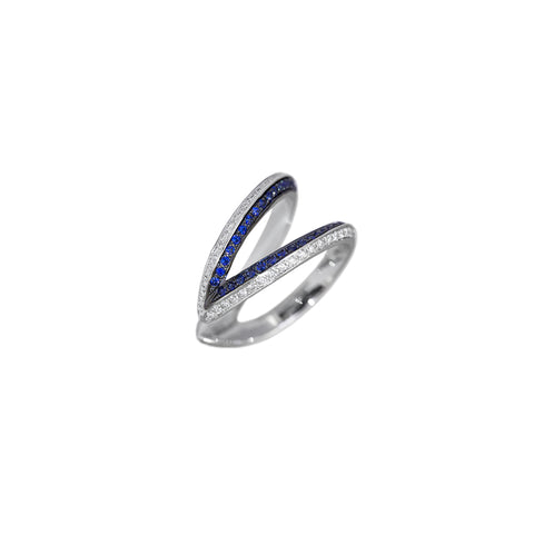 "MODERNIST" DOUBLE HOOP-SHAPED RING