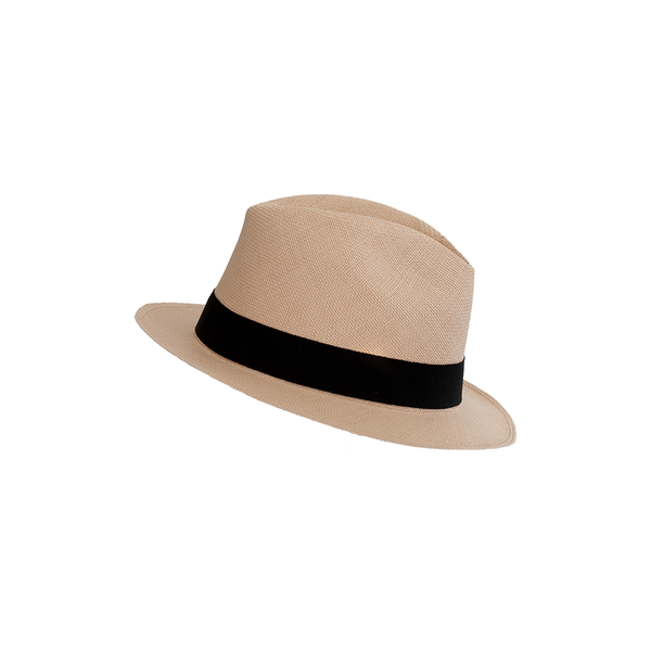 "Montecristi" Old Lace/Black Brown Panama Hat