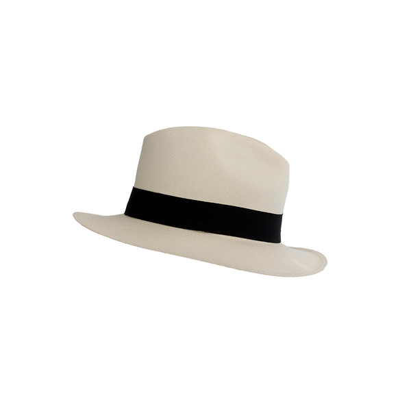 "Montecristi" White/Black Panama Hat