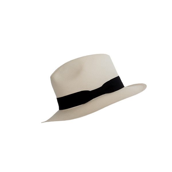 "Montecristi" White/Black Panama Hat
