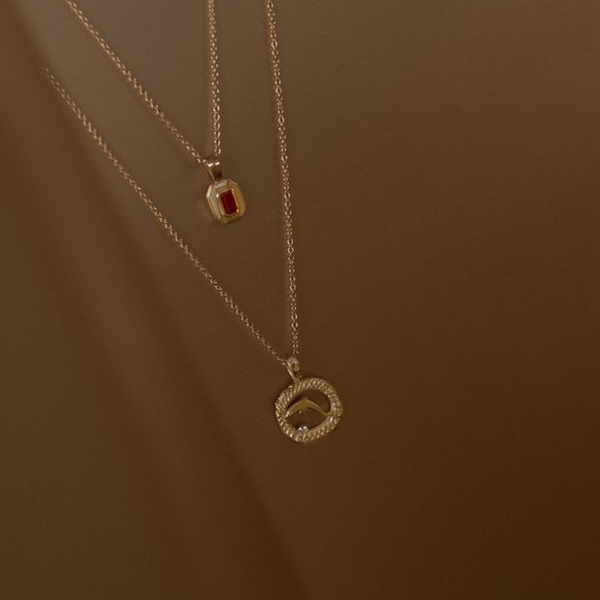 "PETITE" RUBY STAIRCASE NECKLACE