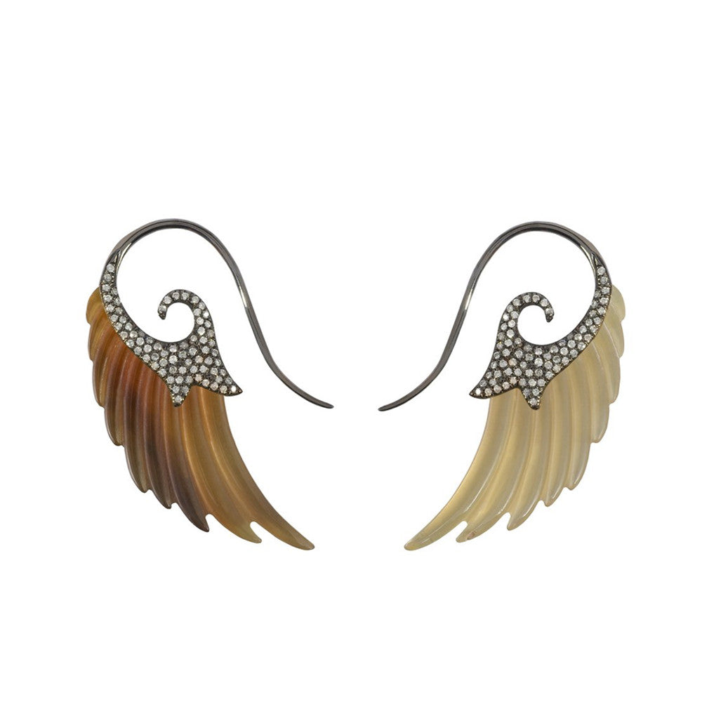 "FLY ME TO THE MOON" 18K BLACK GOLD EARRINGS