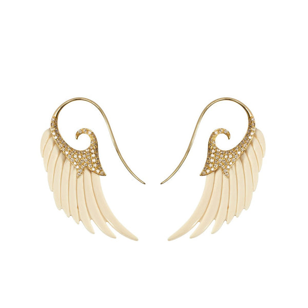 "FLY ME TO THE MOON" 18K YELLOW GOLD EARRINGS