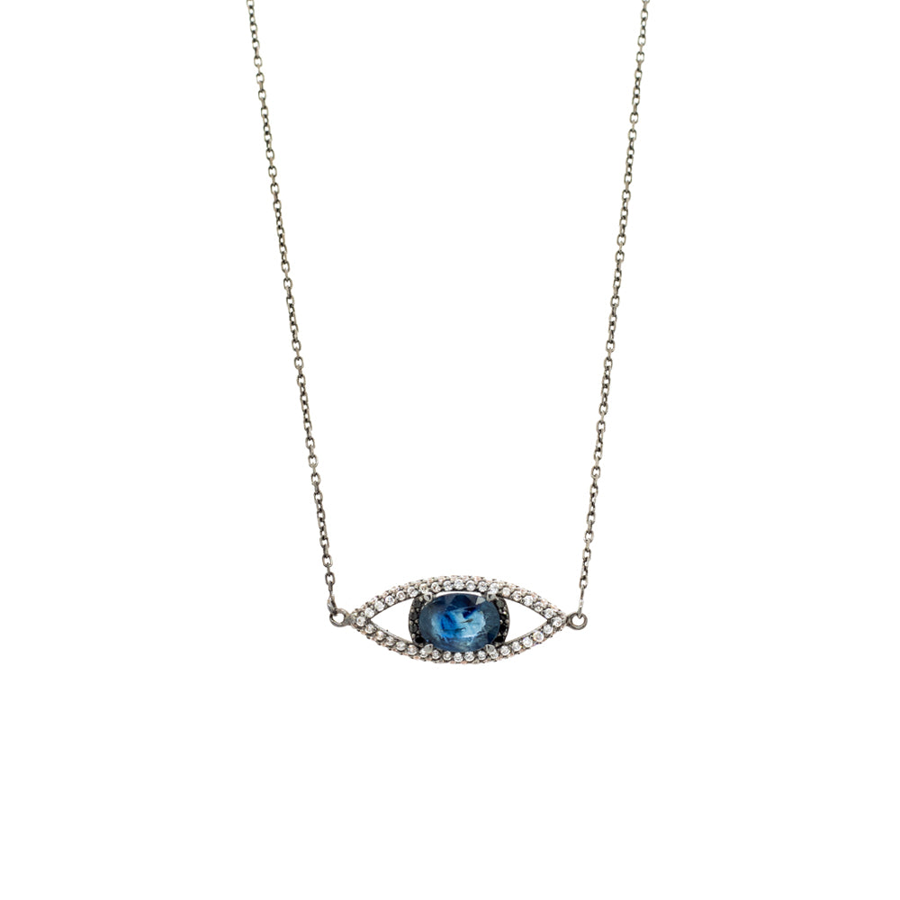 "Evil Eye Sapphire Diamond" Necklace