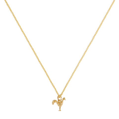 "TINY ROOSTER" 18K SIAM YELLOW GOLD NECKLACE