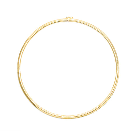 "Italian 14K Yellow Gold Omega" Necklace