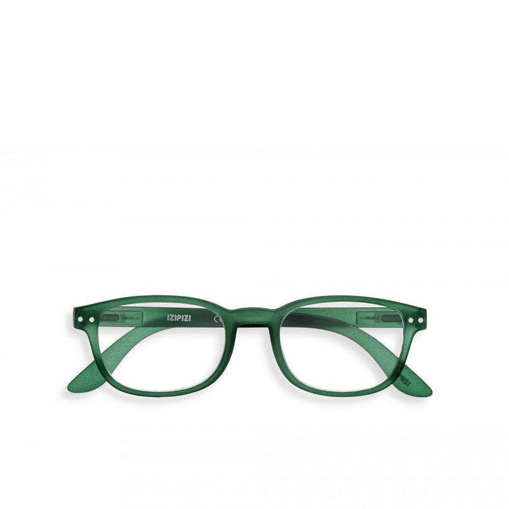 "B" Green Reading Glasses