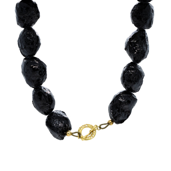 18K Gold & Black Tourmaline Necklace
