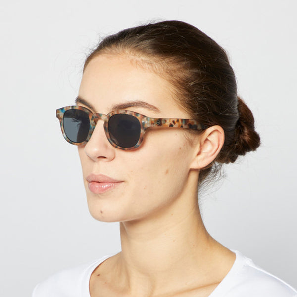 "C" Blue Tortoise Grey Lenses Sunglasses