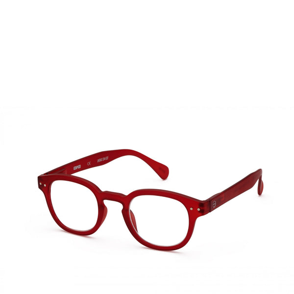 "C" Red Crystal Reading Glasses