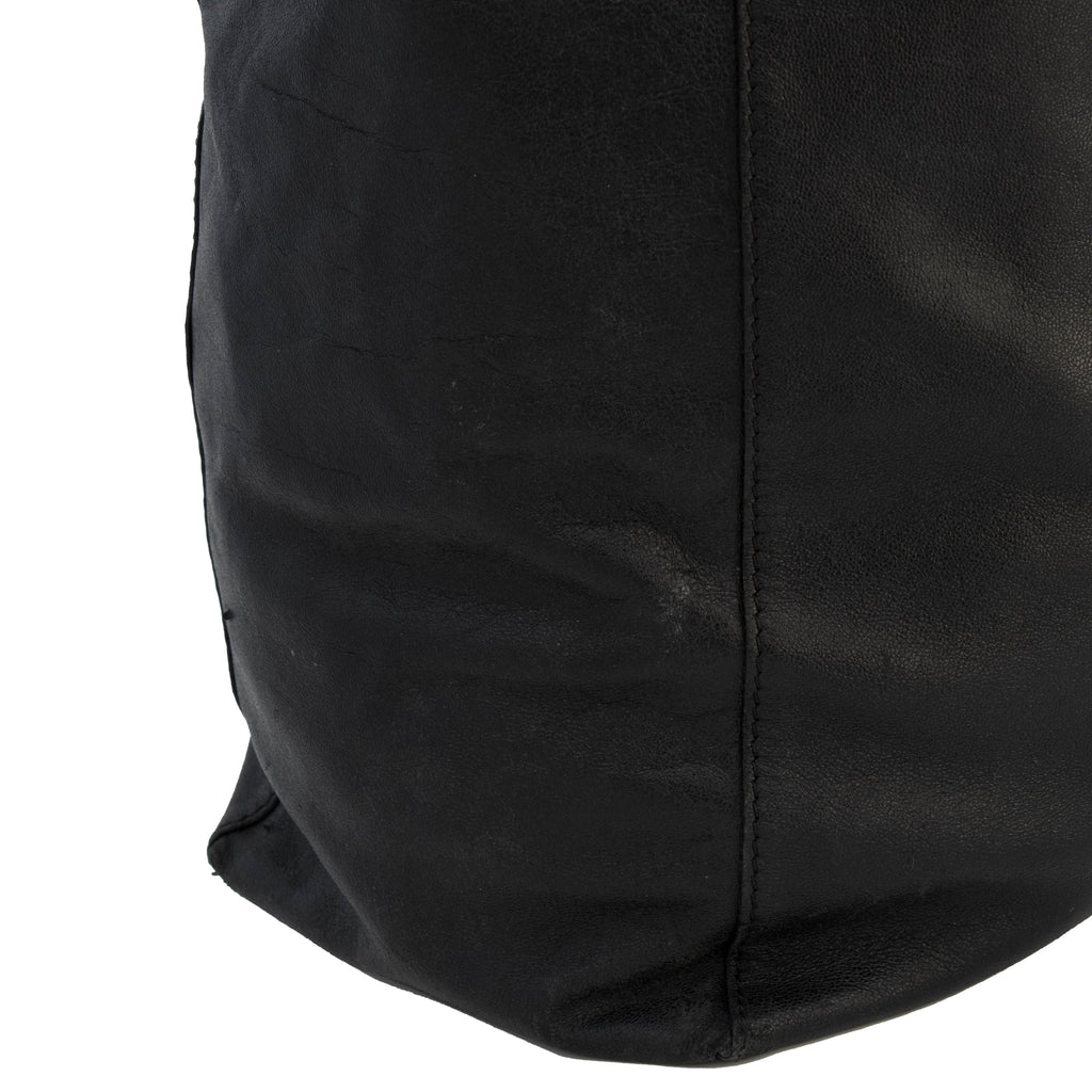 Celine Black Leather Horizontal Zip Cabas Tote at 1stDibs