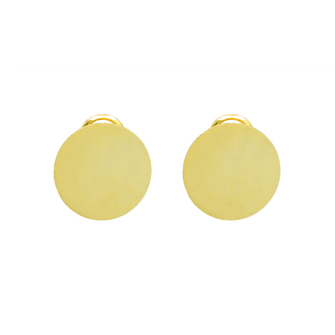 Disc Yellow Gold Clip-On Earrings