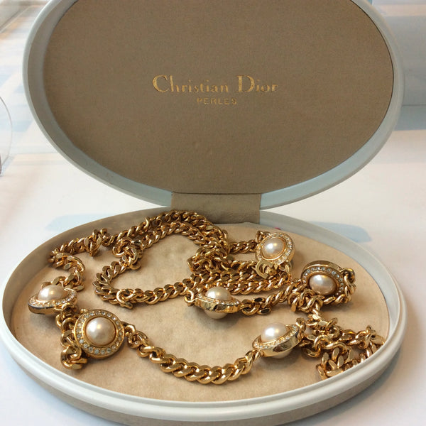 "Christian Dior Long Pearl" Necklace