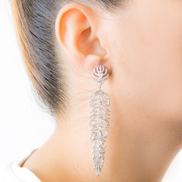 "Crystal Feather" Mono Earring