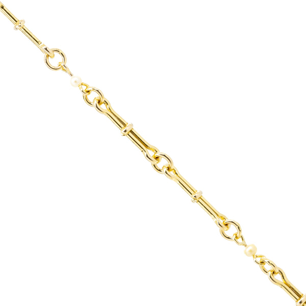 "18K Yellow Gold Dog Bone Chain" Bracelet